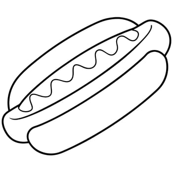 hot dog, illustration line art vector