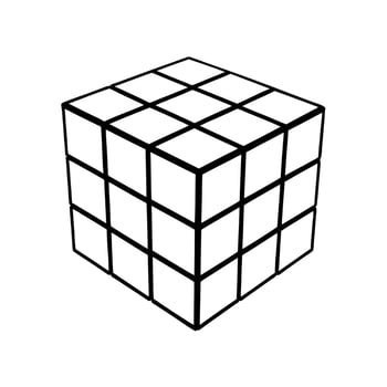rubic cube, illustration line art vector