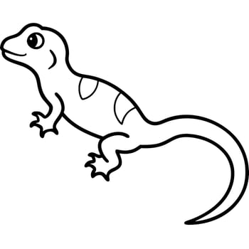 bicolor tailed gecko icon, illustration line art vector