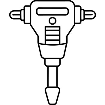 tamping rammer, illustration line art vector