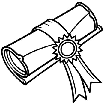 diploma, illustration line art vector