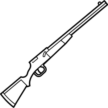 long gun, illustration line art vector