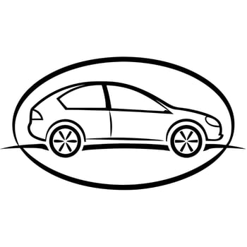 creative volkswagen golf car logo design, illustration line art vector