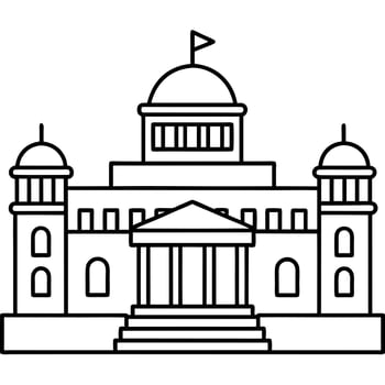 embassy, illustration line art vector