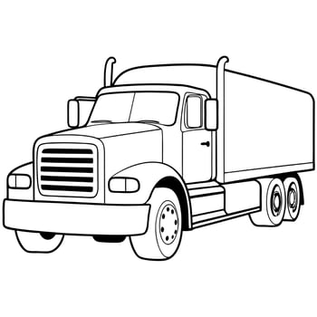 a big truck, illustration line art vector
