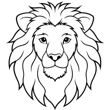 crie, um leao, illustration line art vector