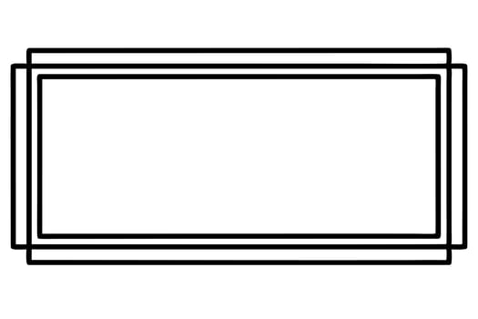 set of simple line rectangle frames with double stroke on white back ground, illustration vector