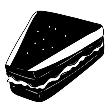 grilled cheese sandwich, illustration line art vector