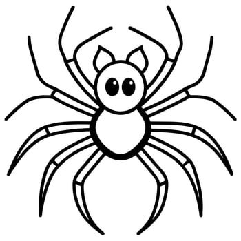 halloween spider, illustration line art vector