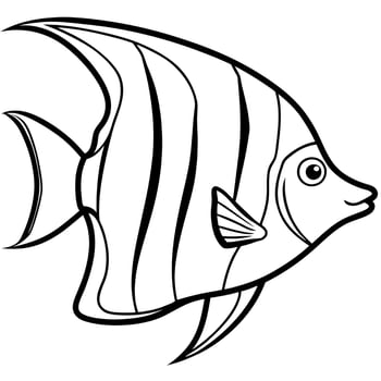 angelfish, illustration line art vector