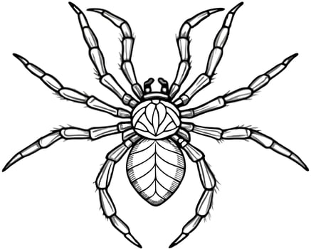 spider, illustration line art vector