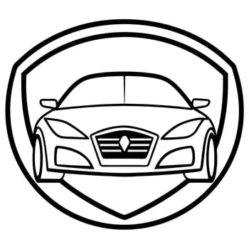 car logo, illustration line art vector