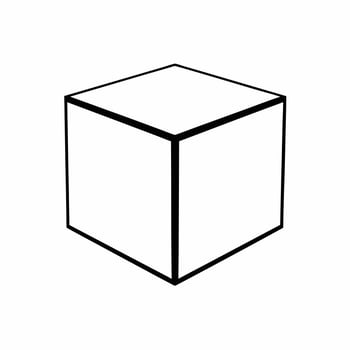 cube, illustration line art vector