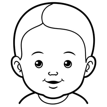 babys head, illustration line art vector