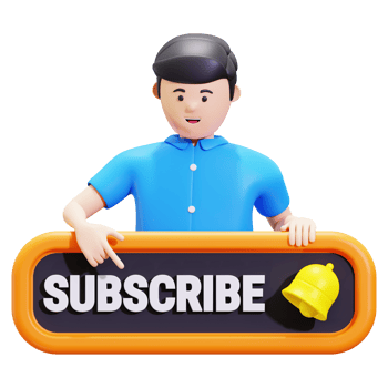 3d Man With Subscribe Button Illustration png
