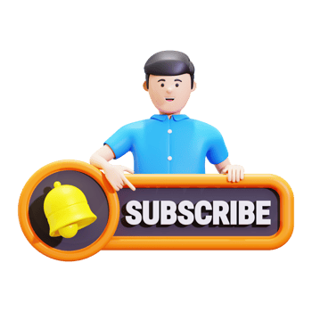 3d Man Showing Subscribe Button Illustration png