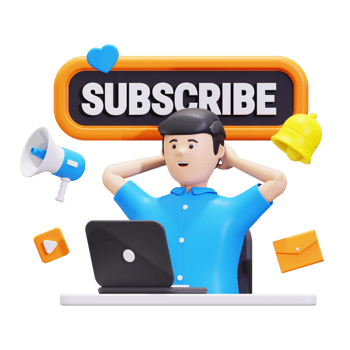 3d Man Doing Subscribe Channel Promotion Illustration png