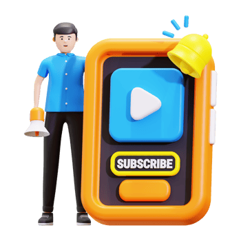 3d Man Doing Subscription Marketing Illustration png
