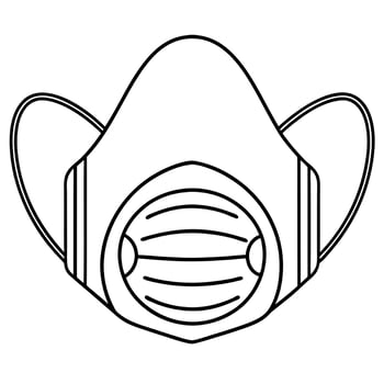 dust mask, illustration line art vector