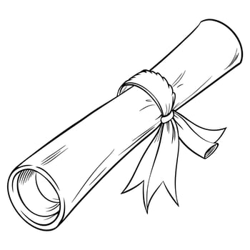 diploma, illustration line art vector