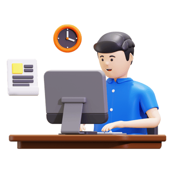 3d working time Illustration png