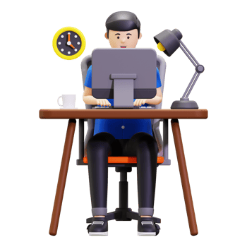 3d Business person working on time Illustration png