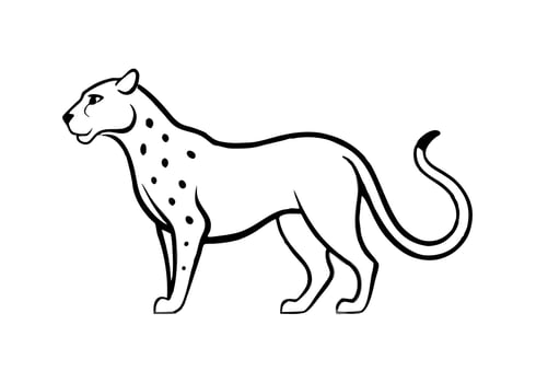 modern cheetah logo, illustration line art vector