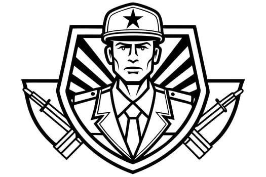 illustration, patriotism, armed forces, is done in a modern style, with clean, straight, vector