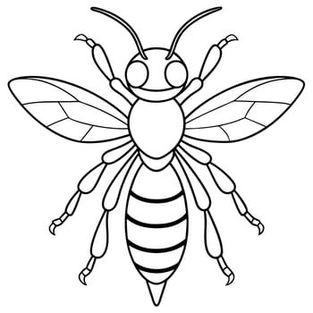 a coloring page of an hornet with no color just black lines, illustration line art vector