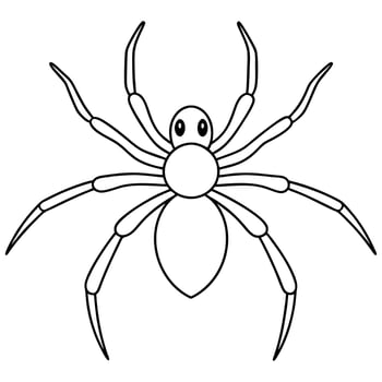 halloween spider, illustration line art vector