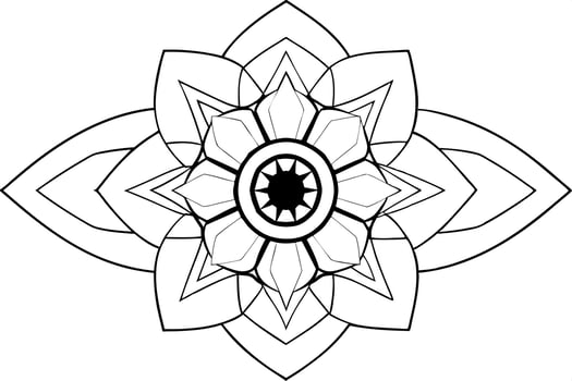 a mandala with a futuristic design, incorporating metallic colors and abstract shapes, vector