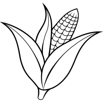 corn, illustration line art vector