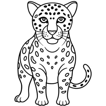 a black and white line art coloring page of an intricate design featuring the head, full body, a vector