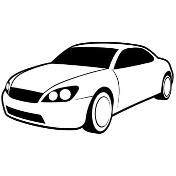 silueta de carro moderno, illustration line art vector