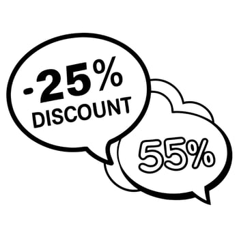 25 percent discount chat speech bubble 3d icons sale offer price sign special offer symbol discount vector