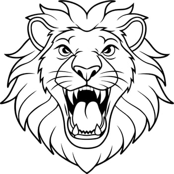 lions roar, illustration line art vector