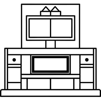 Tv stand with tv and tv stand coloring pages vector