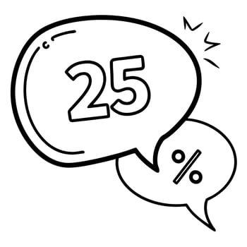 25 discount icon illustration vector