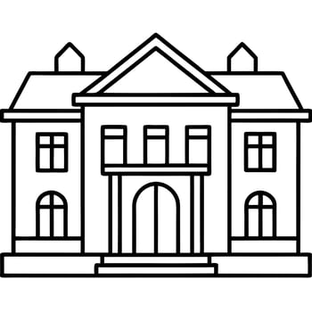 A black and white outline of a house vector