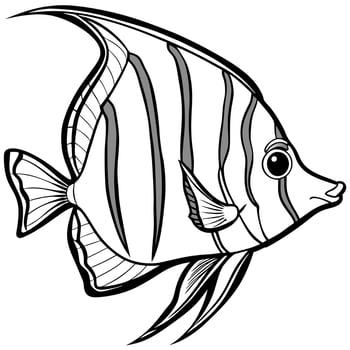 An angler fish coloring page vector