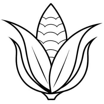Corn ear coloring pages vector