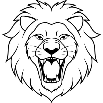 Lion head coloring pages vector