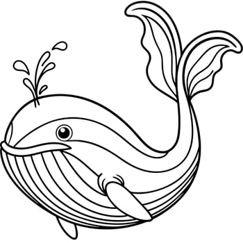 Whale coloring pages for kids vector
