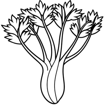 A black and white drawing of a plant vector