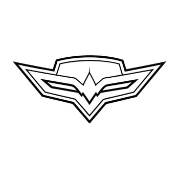 creative chevrolet corvette car logo design, illustration line art vector