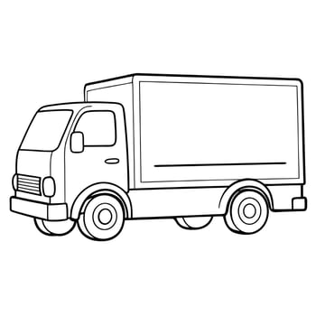 A truck coloring page for kids vector