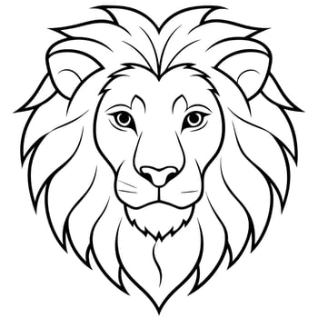 Lion head coloring pages vector