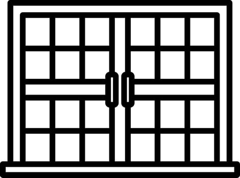A black and white window with a square frame vector