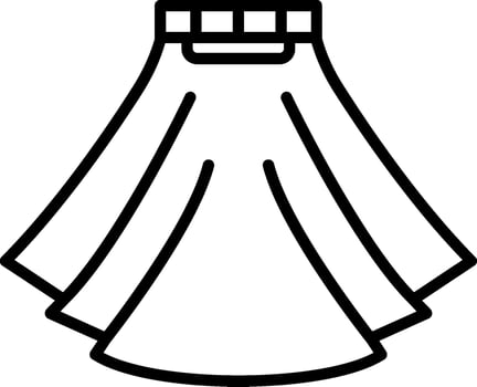 A skirt outline on a white background vector