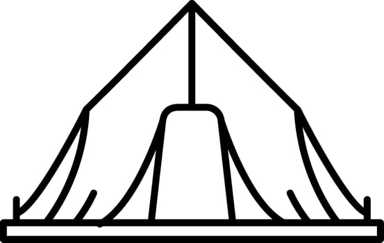 A tent outline on a white background vector